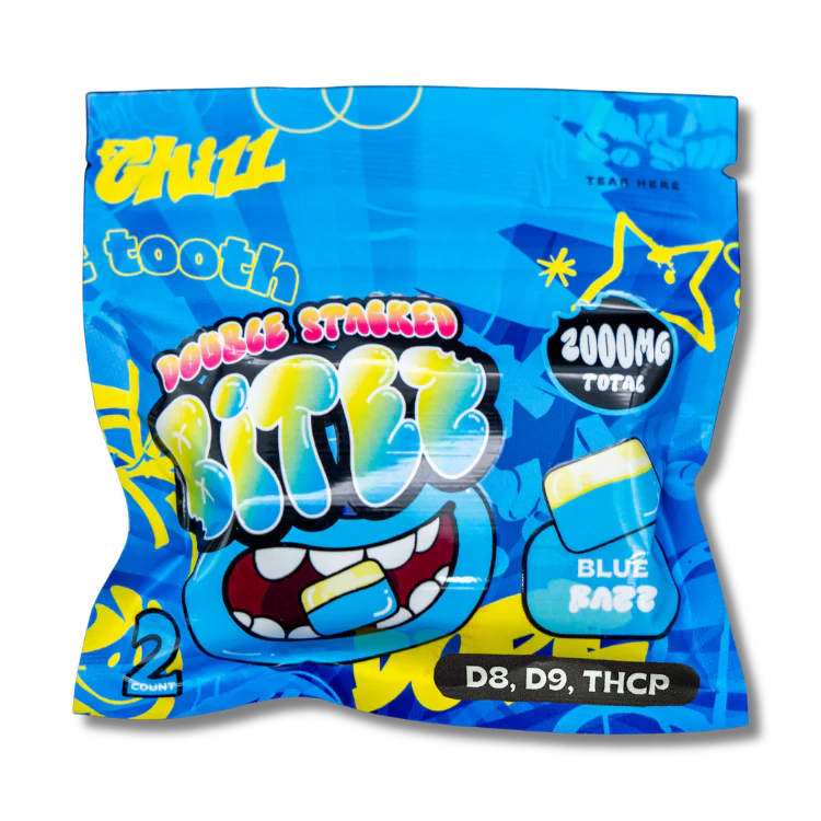 Double Stacked Bitez 2000MG Blue Razz | THCP Double Stacked Bitez 2000MG