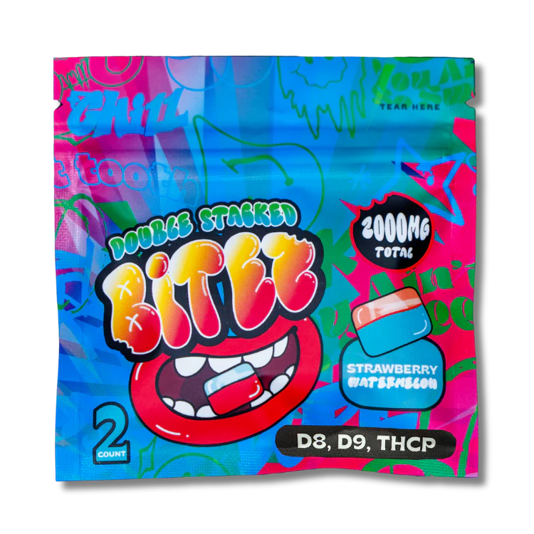 Double Stacked Bitez Edibles Strawberry Watermelon 2000MG Double Stacked Bitez Edibles